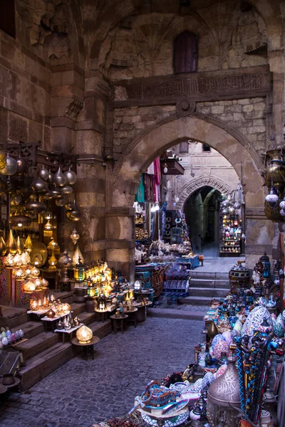 Продажа Сувениров Знаменитом Рынке Хан Эль Халили Старом Каире — стоковое фото