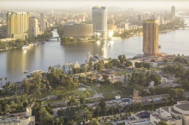 Beautiful view of the center of Cairo from the Cairo Tower in Cairo, Egypt clipart