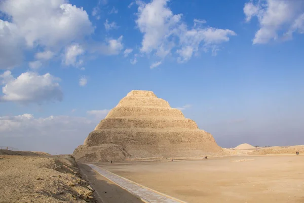 Djoser Piramidi Veya Djeser Zoser Veya Mısır Saqqara Mezarlığındaki Adım — Stok fotoğraf