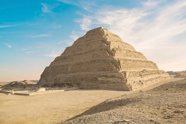 Dzsózer Piramis Vagy Djeser Zoser Vagy Lépés Piramis Saqqara Nekropolisz — Stock Fotó