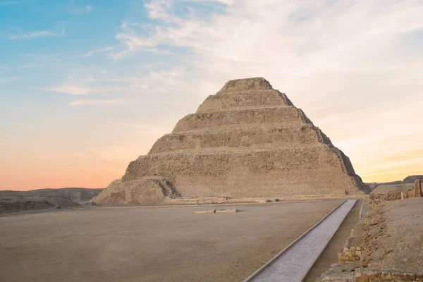 Pirámide Djoser Djeser Zoser Pirámide Escalonada Necrópolis Saqqara Egipto —  Fotos de Stock