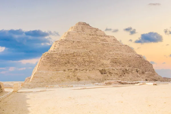 Djoser Piramidi Veya Djeser Zoser Veya Mısır Saqqara Mezarlığındaki Adım — Stok fotoğraf