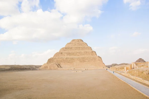 Pyramide Djoser Djeser Zoser Pyramide Étape Dans Nécropole Saqqara Egypte — Photo