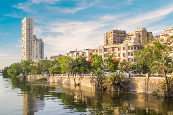 Hermosa Vista Del Terraplén Del Nilo Centro Cairo Egipto —  Fotos de Stock