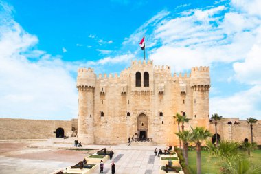 İskenderiye, Mısır 'daki Qaitbay Kalesi manzarası