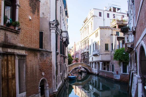 Venedik Talya Venedik Sakin Kanallardan Biri Güzel Görünümü — Stok fotoğraf
