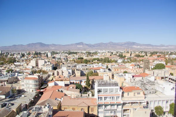 Hermosa Vista Parte Turca Ciudad Bandera Nicosia Chipre — Foto de Stock