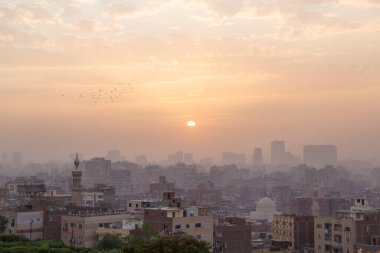 Kahire 'nin merkezindeki eski şehrin güzel manzarası, Mısır