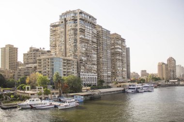 Mısır, Kahire 'nin merkezindeki güzel Nil seti manzarası
