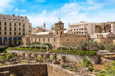 Beautiful view of St. George's Cathedral in the center of Beirut, Lebanon