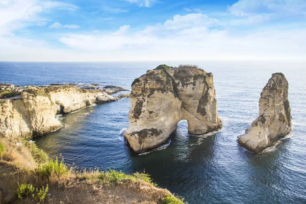 Beautiful View Pigeon Rocks Promenade Center Beirut Lebanon — стокове фото