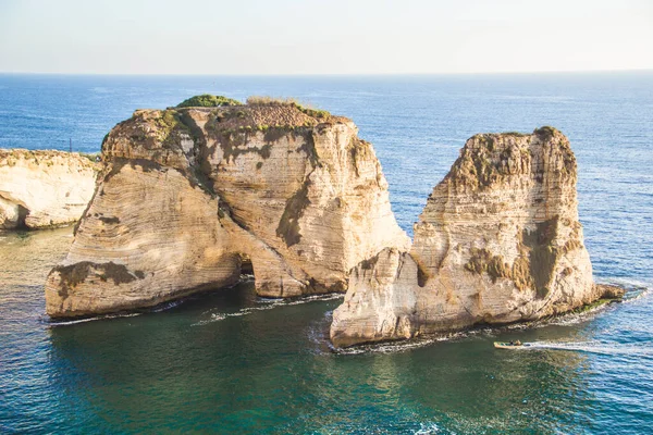 Beautiful View Pigeon Rocks Promenade Center Beirut Lebanon — стокове фото