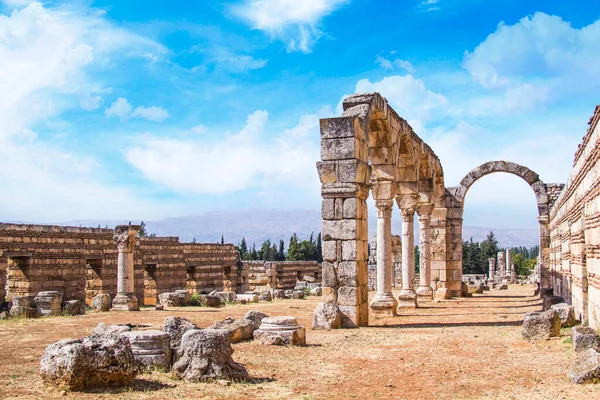 Piękny Widok Ruiny Starożytnego Miasta Anjar Liban — Zdjęcie stockowe