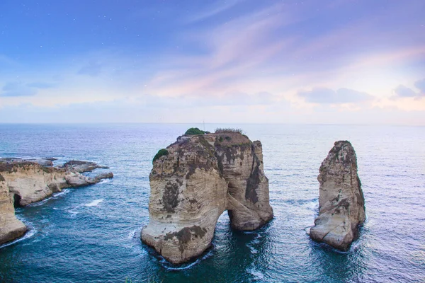 Beautiful View Pigeon Rocks Promenade Center Beirut Lebanon — стокове фото