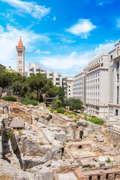 Beautiful View Roman Baths Next Grand Palace Beirut Lebanon — стоковое фото