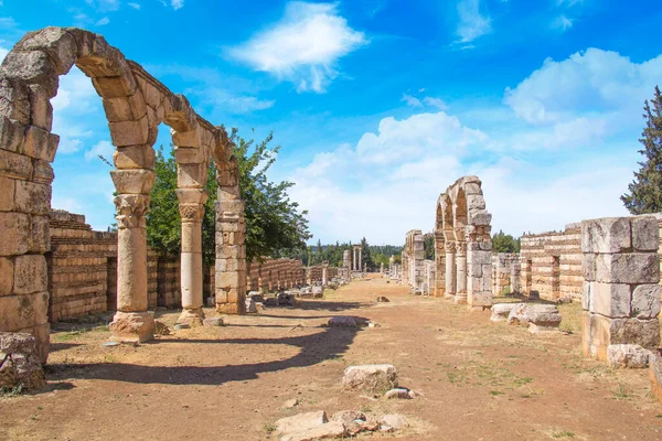 Beautiful View Ruins Ancient City Anjar Lebanon — Stockfoto