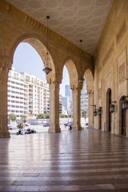 Muhammed el-Emin Camii 'nin terasından Lübnan' ın Beyrut merkezine güzel bir manzara.