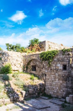 Beautiful view of the cozy streets of the ancient famine of Byblos (also known as Jubail or Jbeil), Lebanon