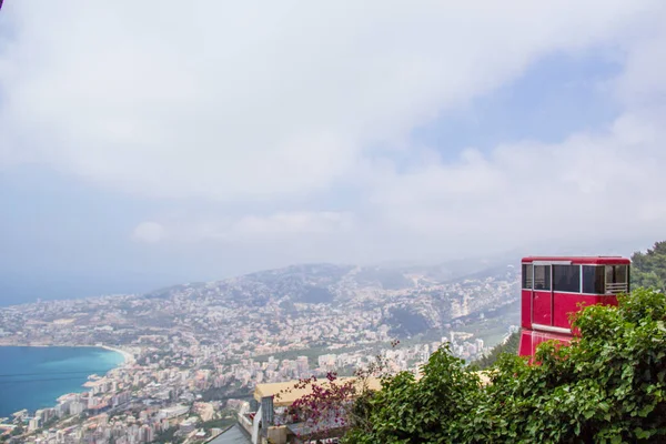 Beautiful View Funicular Resort Town Jounieh Mount Harisa Lebanon — Stockfoto