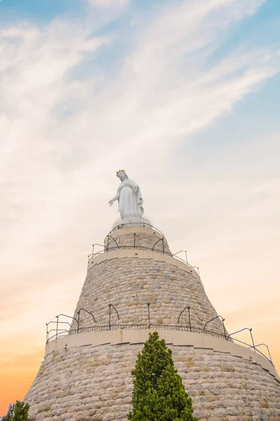 Beautiful view of Virgin Mary Harissa Lady of Lebanon at Mount Harisa, Lebanon