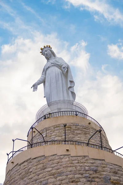Beautiful view of Virgin Mary Harissa Lady of Lebanon at Mount Harisa, Lebanon