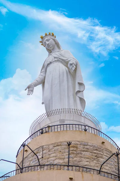 Beautiful View Virgin Mary Harissa Lady Lebanon Mount Harisa Lebanon — Stockfoto