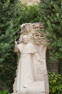 Beautiful view of Virgin Mary Harissa Lady of Lebanon at Mount Harisa, Lebanon