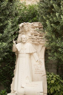 Beautiful view of Virgin Mary Harissa Lady of Lebanon at Mount Harisa, Lebanon
