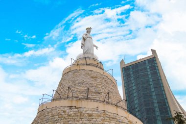Beautiful view of Virgin Mary Harissa Lady of Lebanon at Mount Harissa, Lebanon