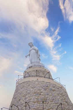 Beautiful view of Virgin Mary Harissa Lady of Lebanon at Mount Harisa, Lebanon