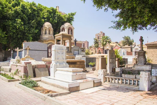 The old cemetery in the Coptic Cairo (Masr al-Qadima) district of Old Cairo, Egypt