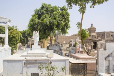 The old cemetery in the Coptic Cairo (Masr al-Qadima) district of Old Cairo, Egypt