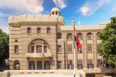 The old street in the Coptic Cairo district of Old Cairo, Egypt