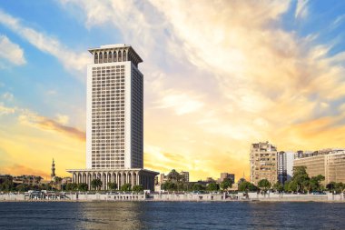 Mısır, Kahire 'nin merkezindeki güzel Nil seti manzarası