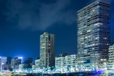 Mısır, Kahire 'nin merkezindeki güzel Nil seti manzarası