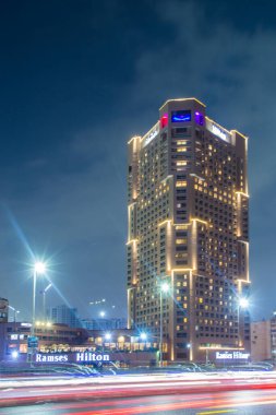 Beautiful view of the Ramses Hilton hotel in the center of Cairo, Egypt