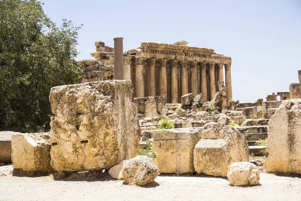 Beautiful view of the Temple of Bacchus in the ancient city of Baalbek, Lebanon