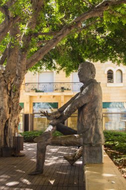Lübnan, Beyrut 'un merkezindeki heykelin güzel manzarası