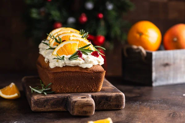 Рождественский Торт Апельсином Розмарином — стоковое фото