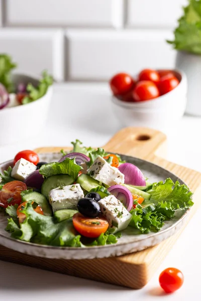Assiette Délicieuse Salade Grecque — Photo
