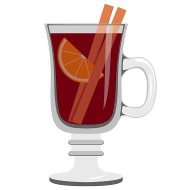  Glass of mulled wine or juice in vector