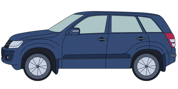Wagon Car Linear Style Vector Drawing - Stok Vektor