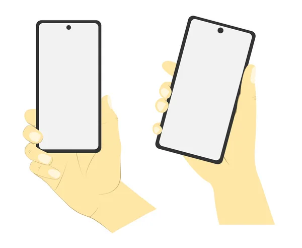 Hand Holding Mobile Phone — Stock Vector