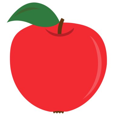 Apple with leaves in vector illustration