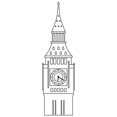 Big Ben London in Linear vector illustratoin