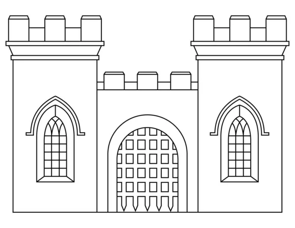 Linear illustration of a Castle in Vector