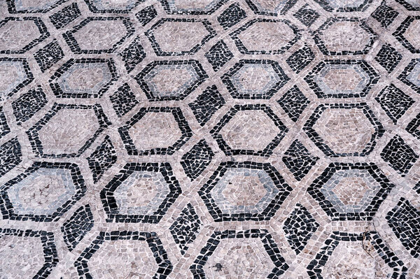 Croatia.Texture of the mosaic floor of the Diocletian palace in Split.