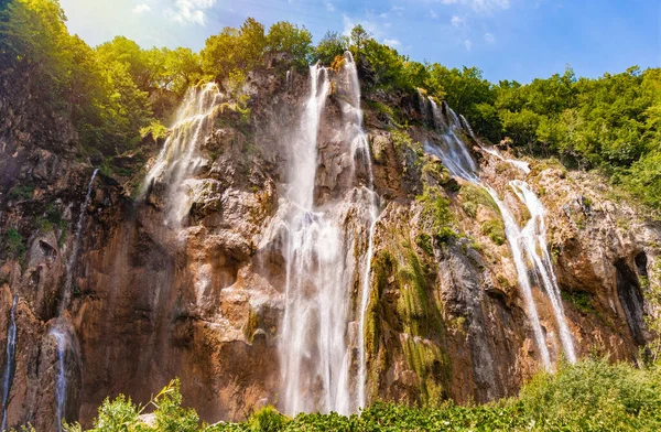 Croatia Plitvice Lakes National Park Plitvice Lakes Cascading Waterfalls — Stock Photo, Image