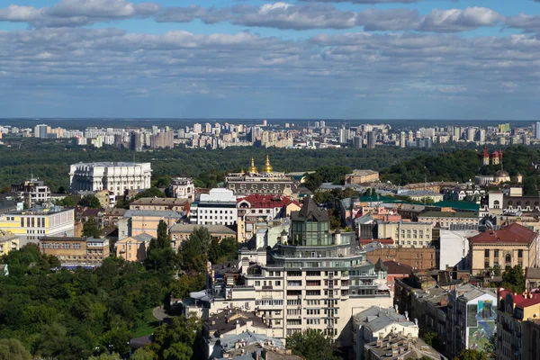 Vista Dall Alto Delle Strade Della Città Kiev Una Giornata — Foto Stock