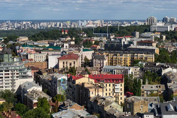 Blick Von Oben Auf Die Straßen Von Kiew Einem Sommertag — Stockfoto